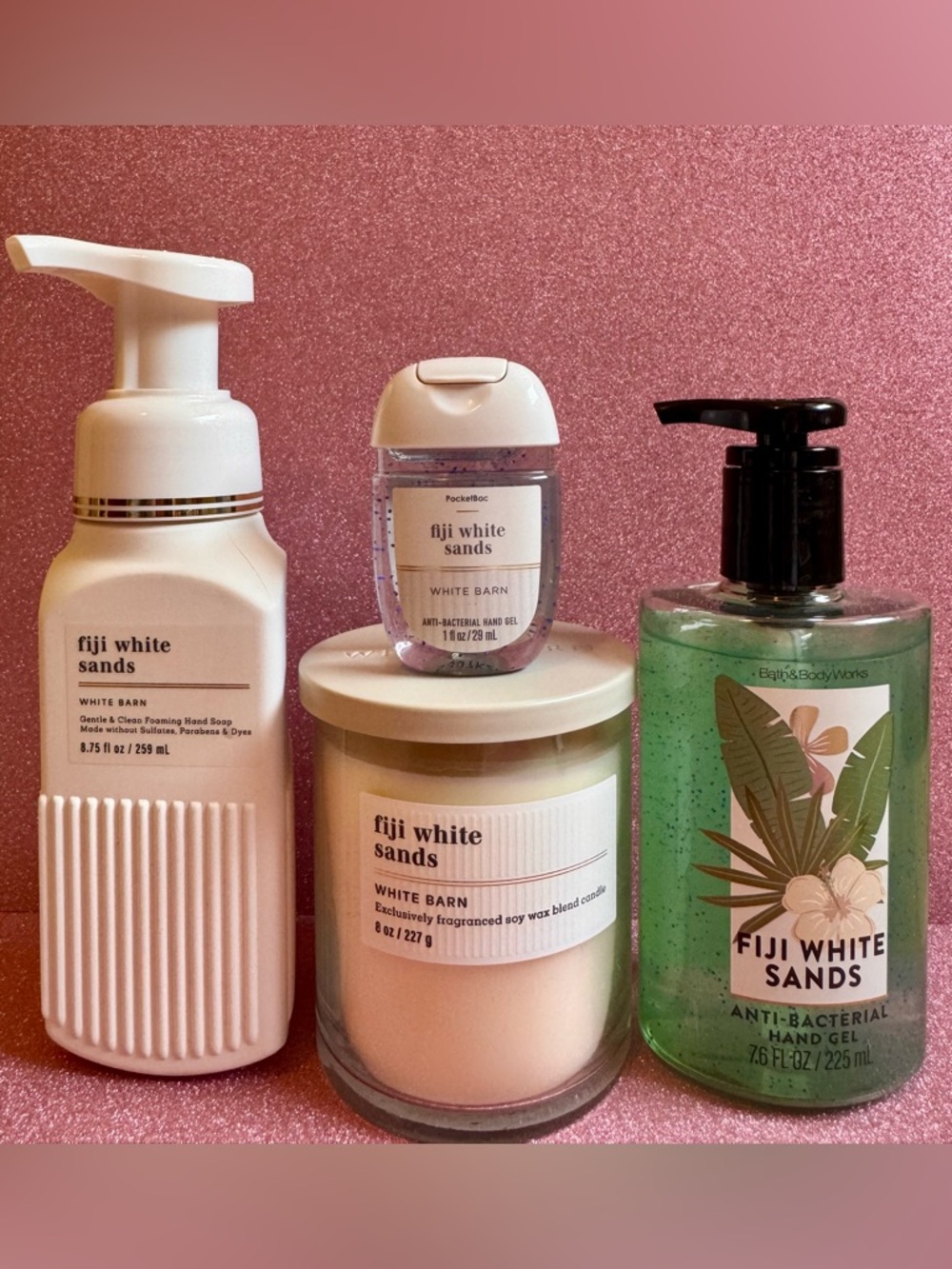 Bath and Body Works Fiji White Sands Candle, and Hand Soap Collection Brand New